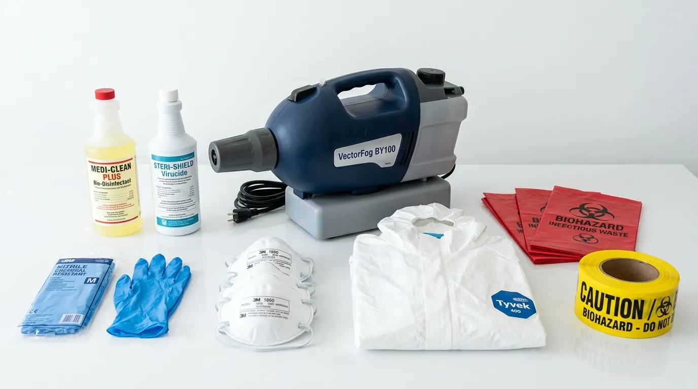 Professional biohazard remediation crew working in Clearfield